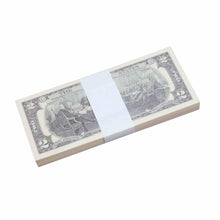 Load image into Gallery viewer, 1980 Series $2 Full Print Prop Money Stack - Prop Movie Money