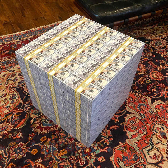 Million Dollar Prop Money Pallet Cube Table - Prop Movie Money