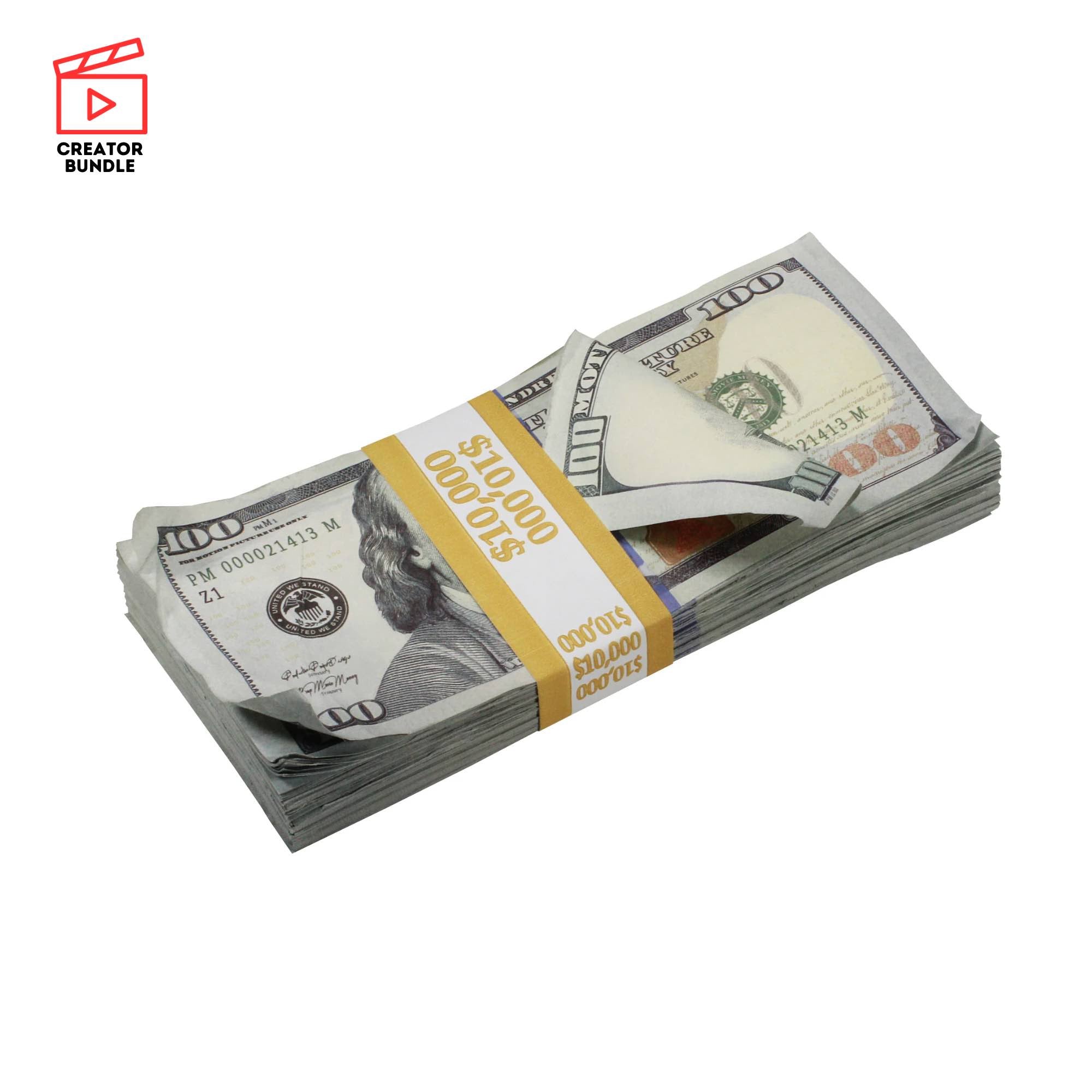Pro Filmmaker Deluxe Collection: Aged $50K Blank Filler & $50K Full Print Bundle - Prop Movie Money