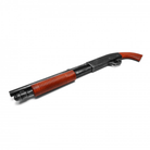 Foam Pump Shotgun – LARP & Film-Ready Prop with Black Barrel and Brown Grip - Prop Movie Money