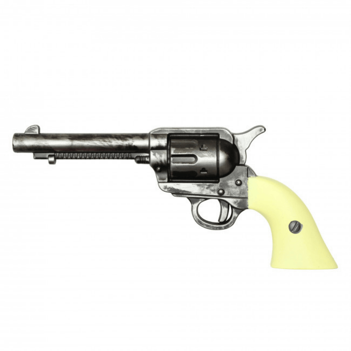 Foam Revolver Prop – White LARP & Cosplay Pistol for Film, Theater & Costume Use