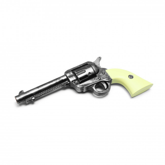 Foam Revolver Prop – White LARP & Cosplay Pistol for Film, Theater & Costume Use