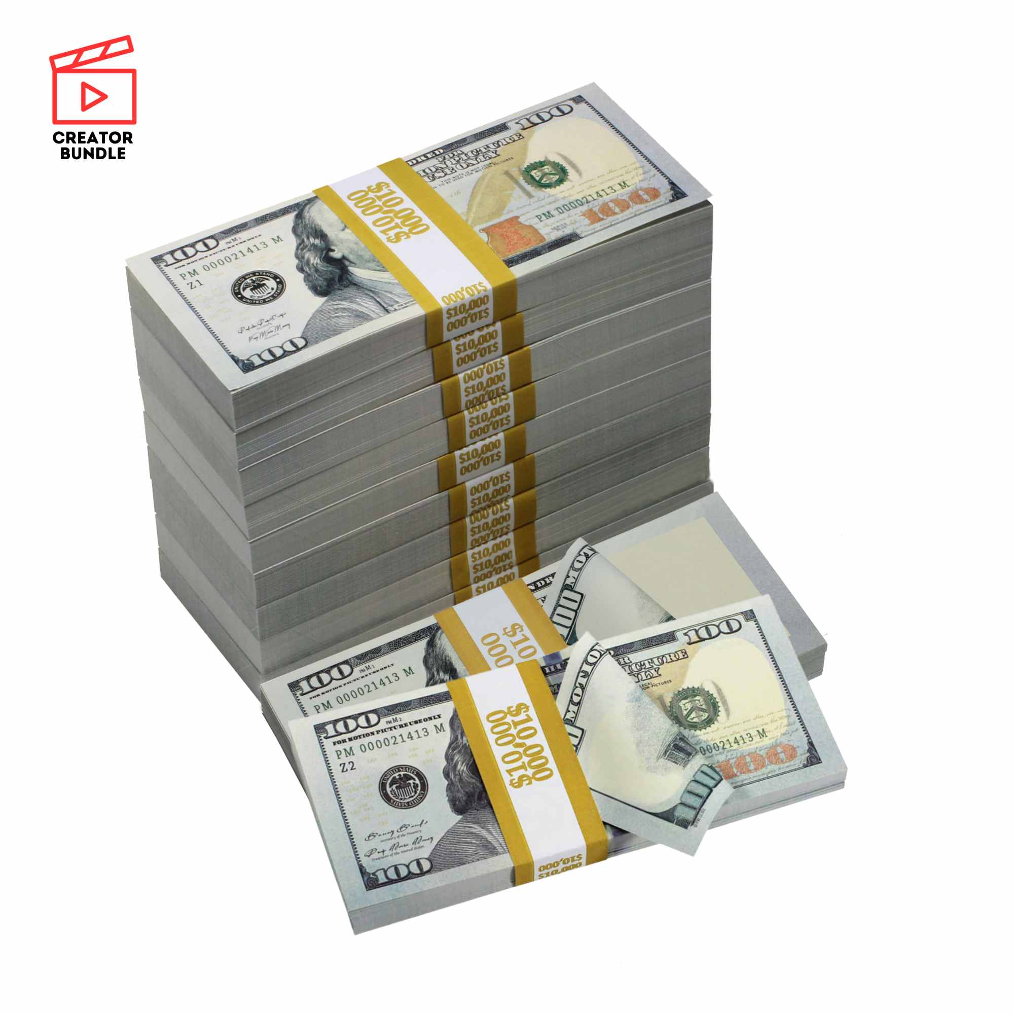 New Style Filmmaker's Essential Pack: High-Resolution $110k Prop Money Combo - Prop Movie Money