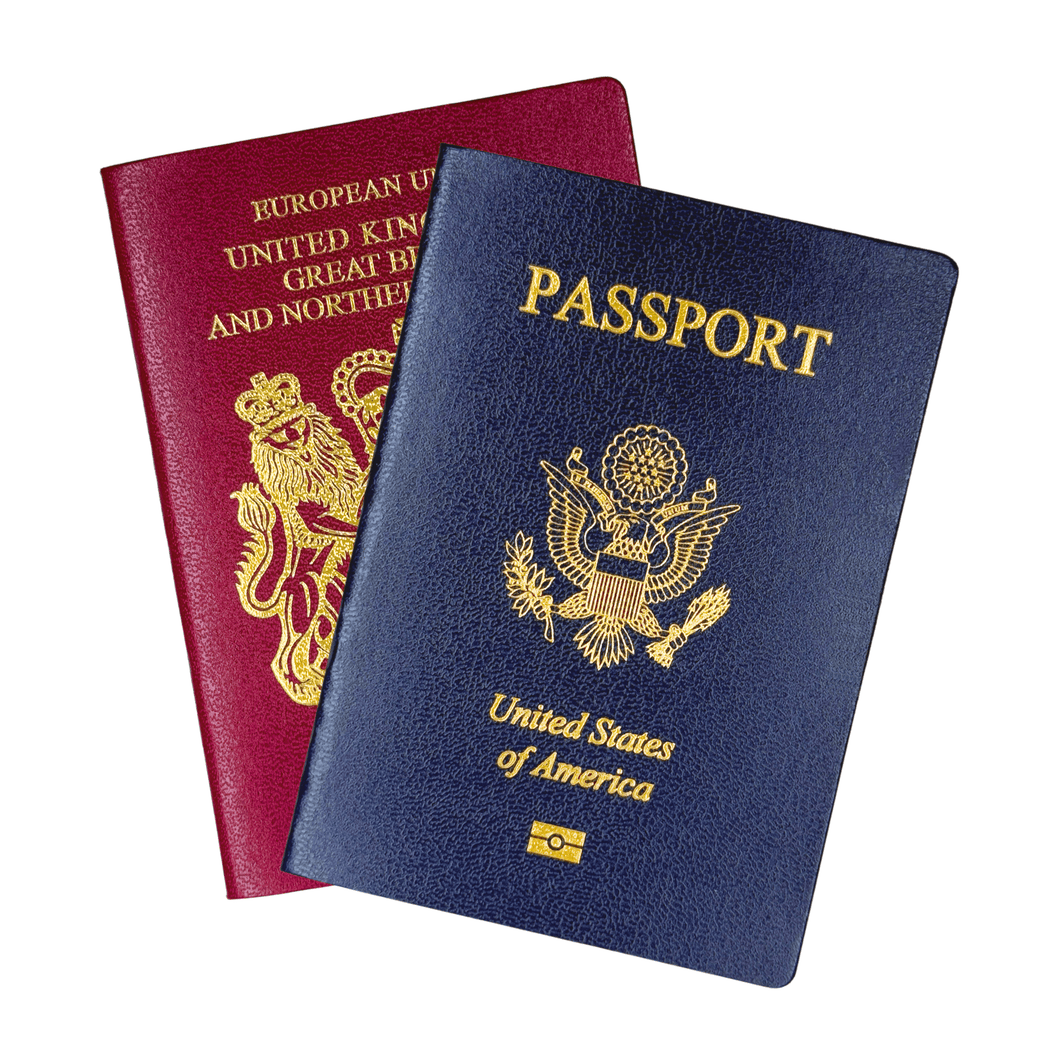 US + UK Fully Detailed Prop Passport Bundle – For TV, Film & Photography (2-Pack)