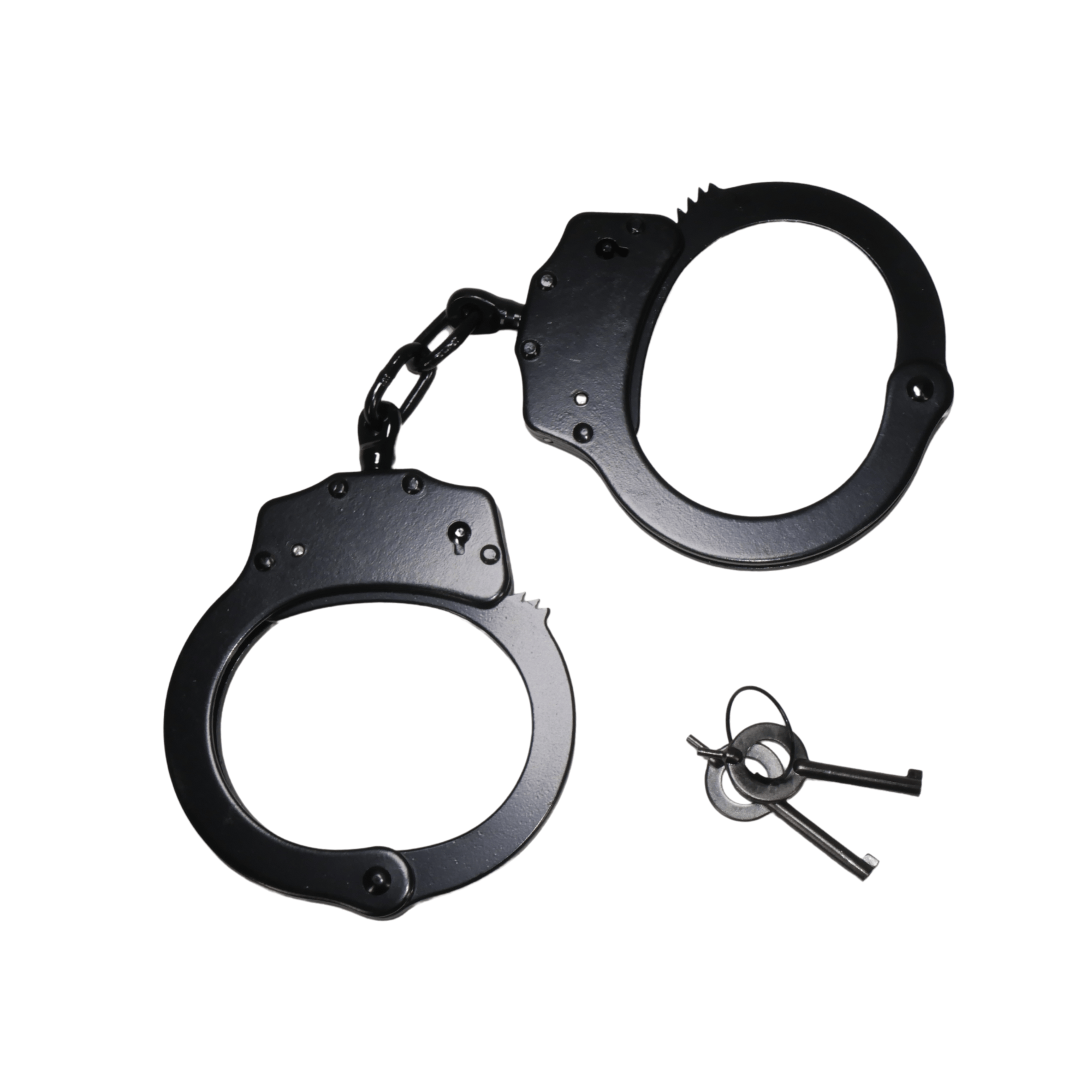 Black Prop Handcuffs with Keys – Heavy Duty Steel, Police Edition for Film, Cosplay & Training - Prop Movie Money