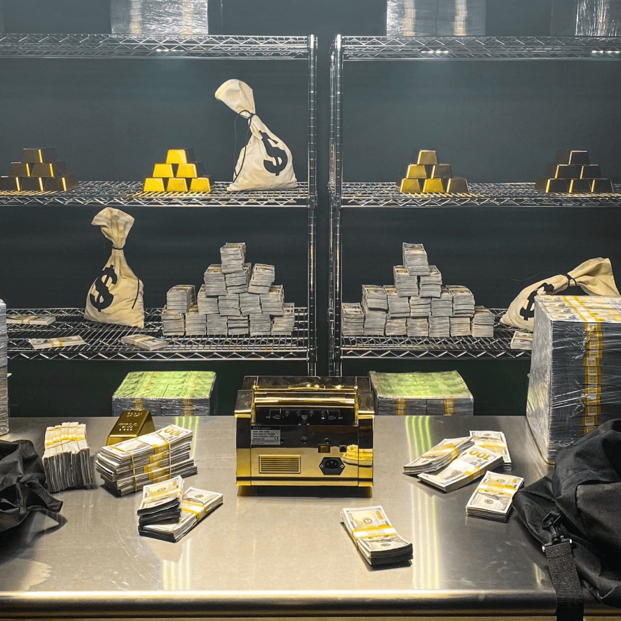 Fake Gold Bar Prop – Hollow Artificial Bullion for Film, Photography & Set Design - Prop Movie Money