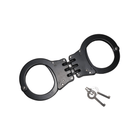 Hinged Prop Handcuffs with Keys & Holster – Black Solid Steel for Film, Cosplay & Training - Prop Movie Money