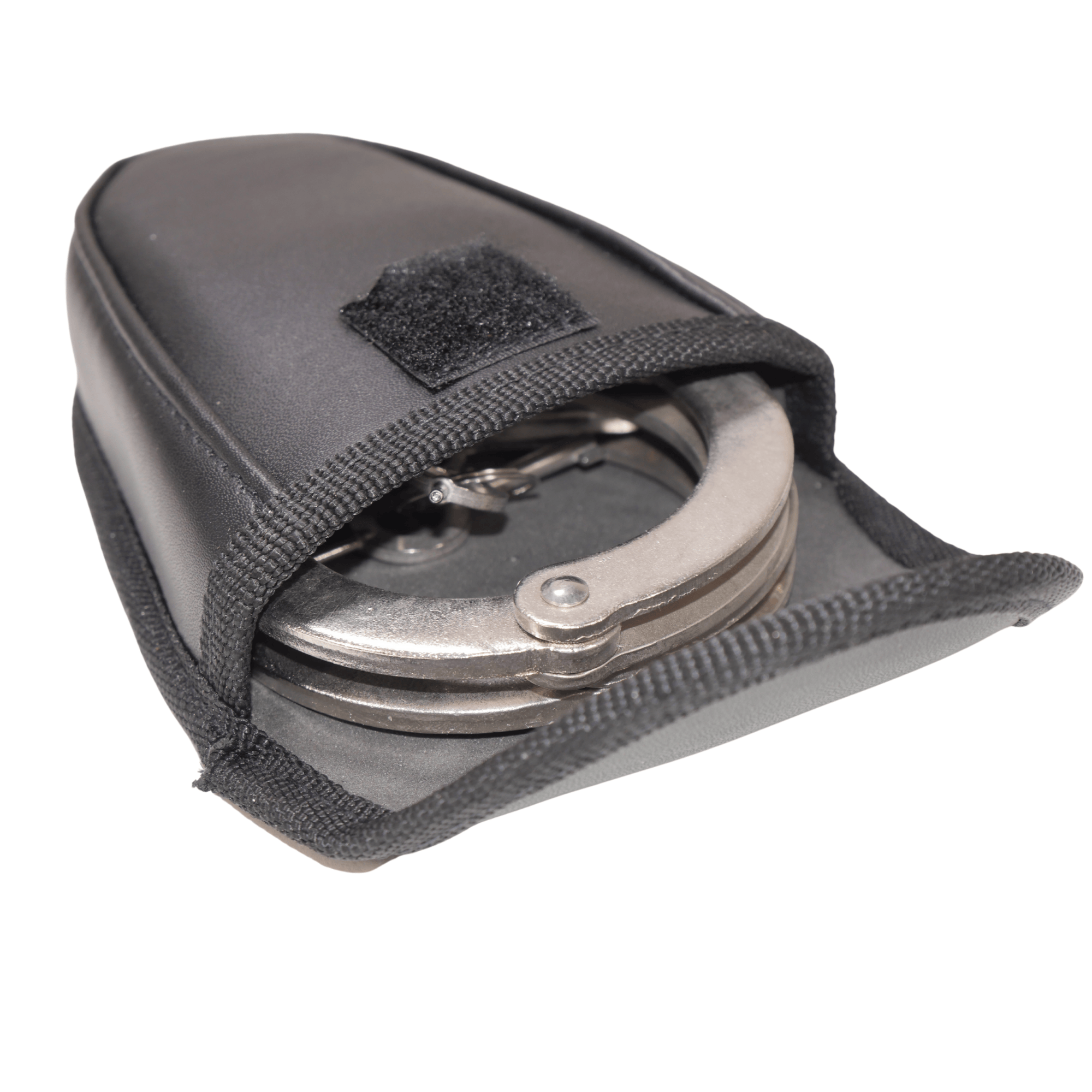 Hinged Prop Handcuffs with Keys & Holster – Chrome Stainless Steel for Film, Cosplay & Training - Prop Movie Money