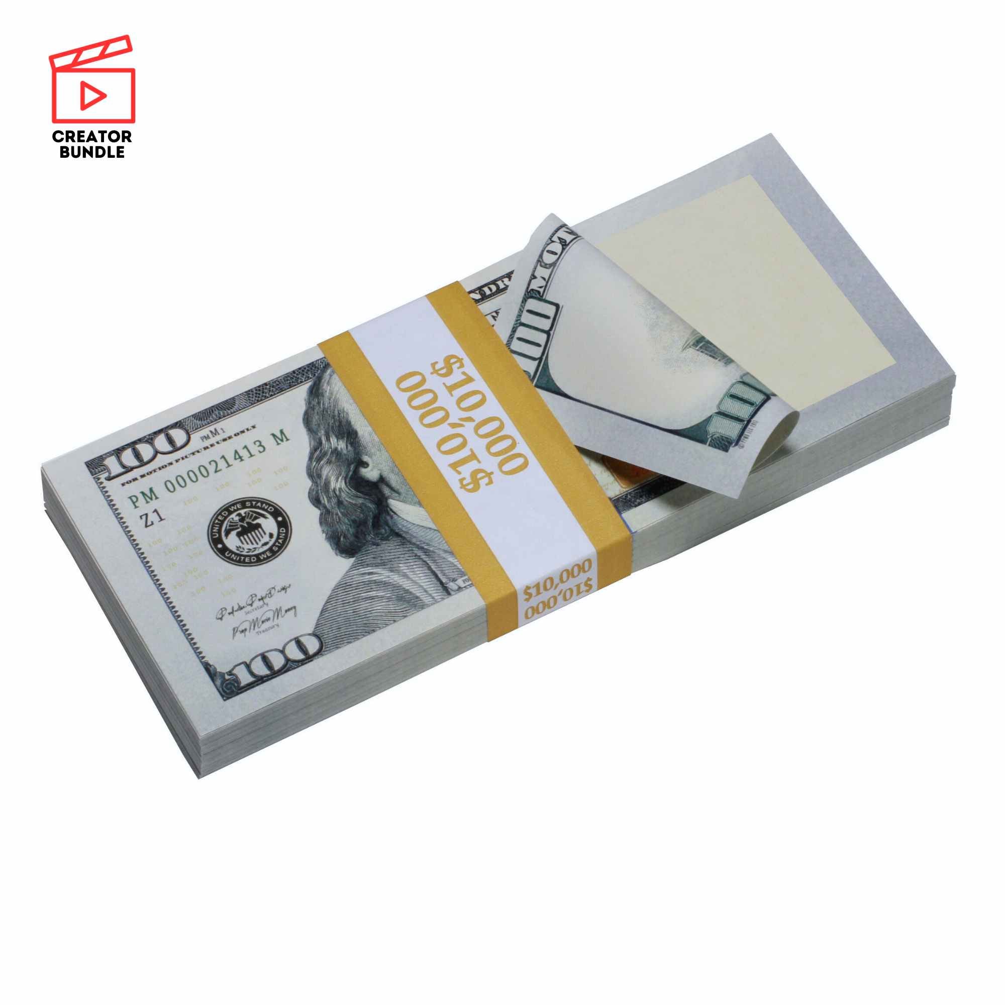 New Style Filmmaker's Essential Pack: High-Resolution $110k Prop Money Combo - Prop Movie Money