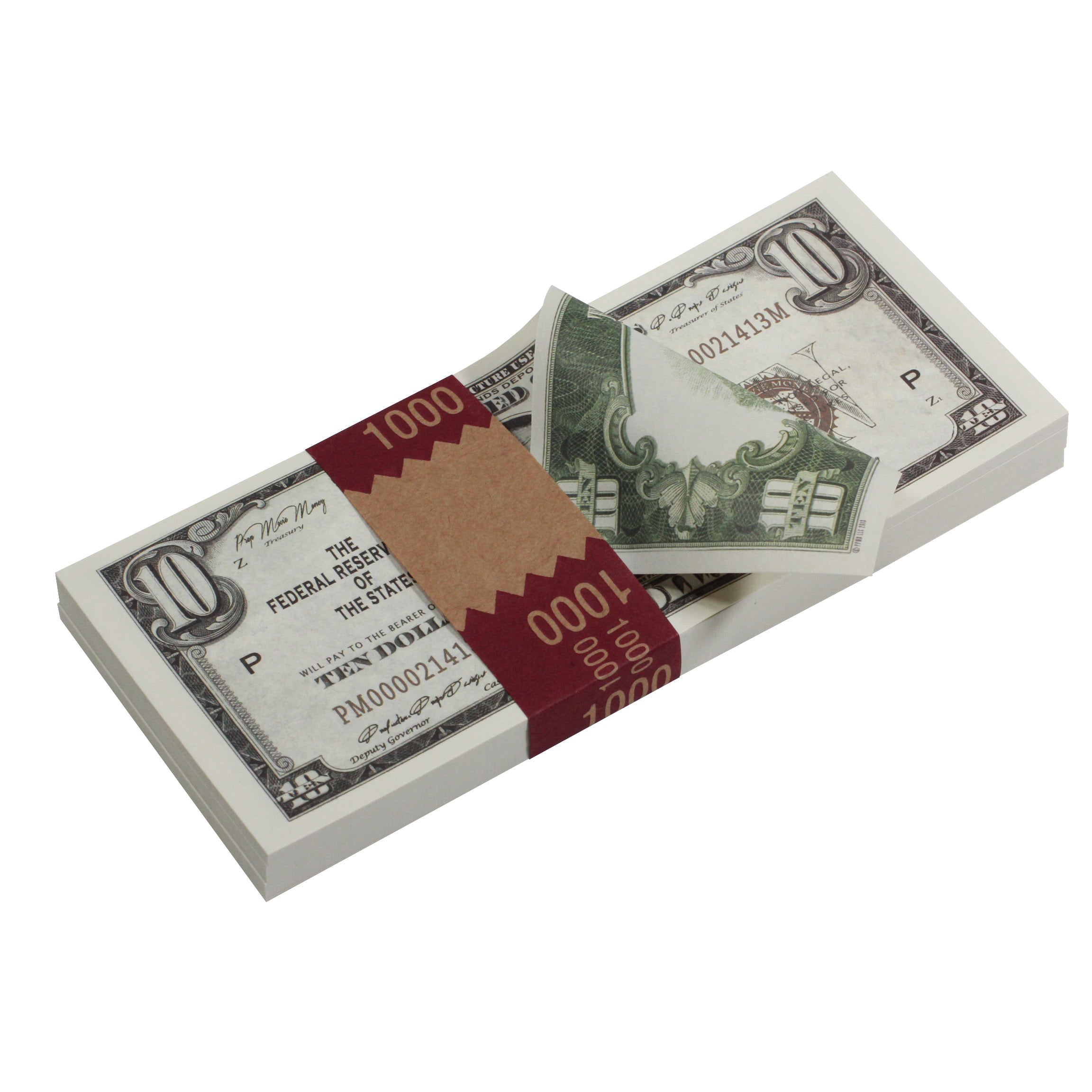 Series 1920s Vintage $10 Full Print Prop Money Stack - Prop Movie Money