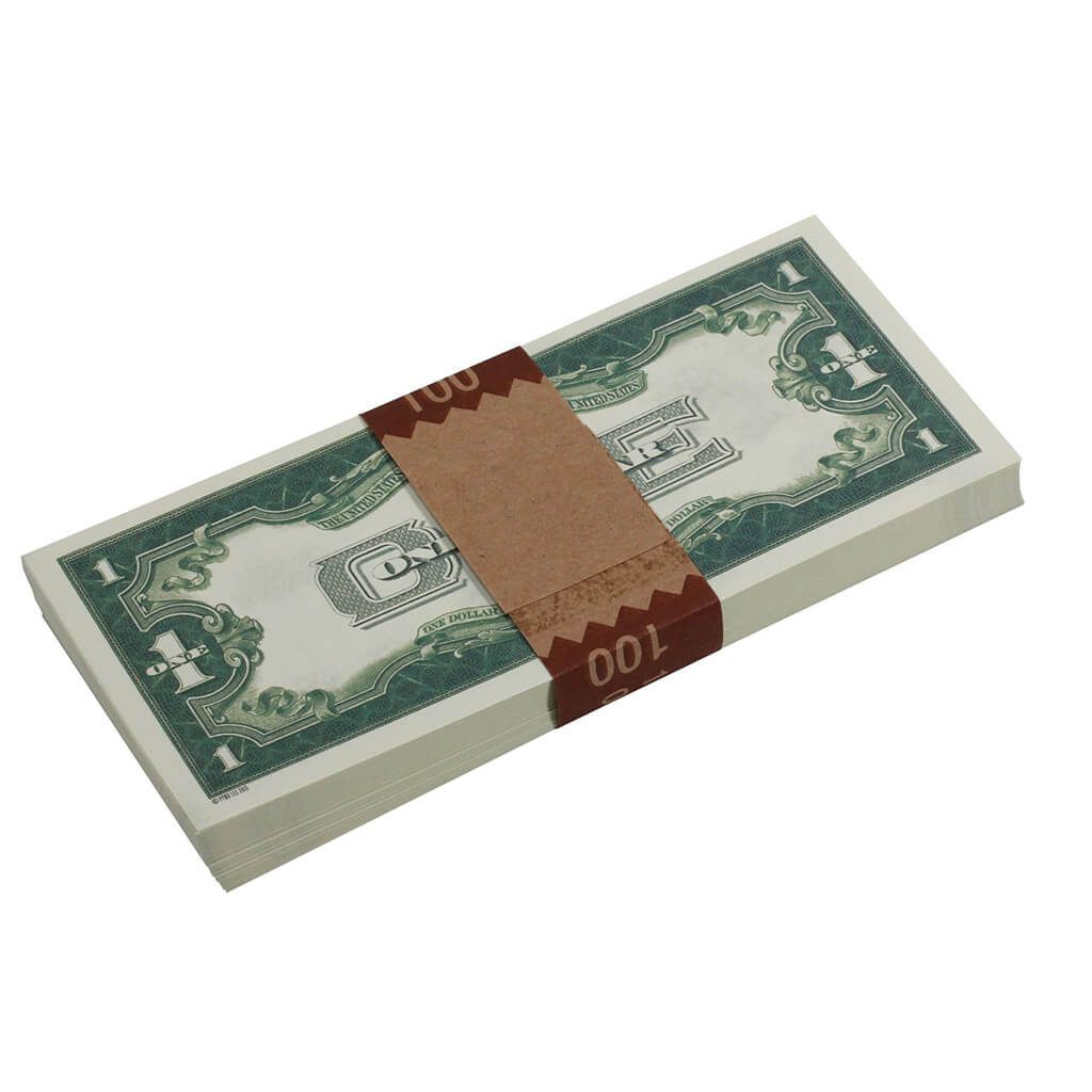 Series 1920's Vintage $1 Full Print $100 Prop Money Stack - Prop Movie Money