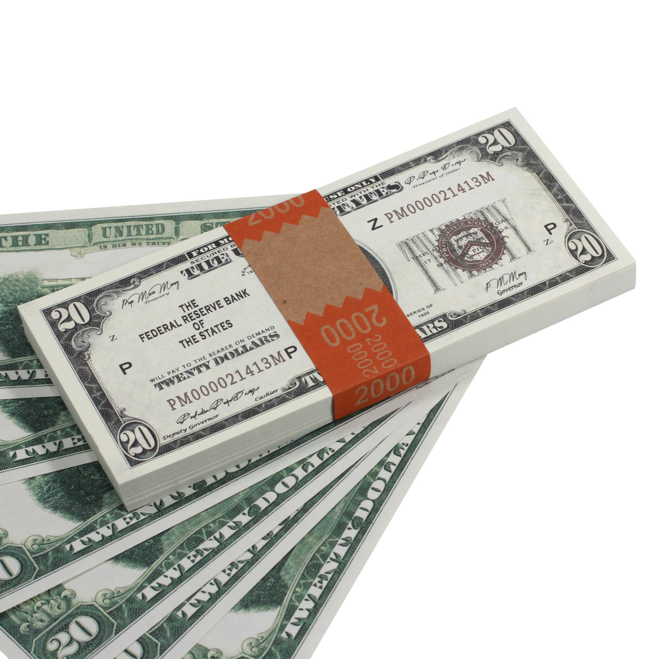 Series 1920s Vintage $20 Full Print Prop Money Stack - Prop Movie Money