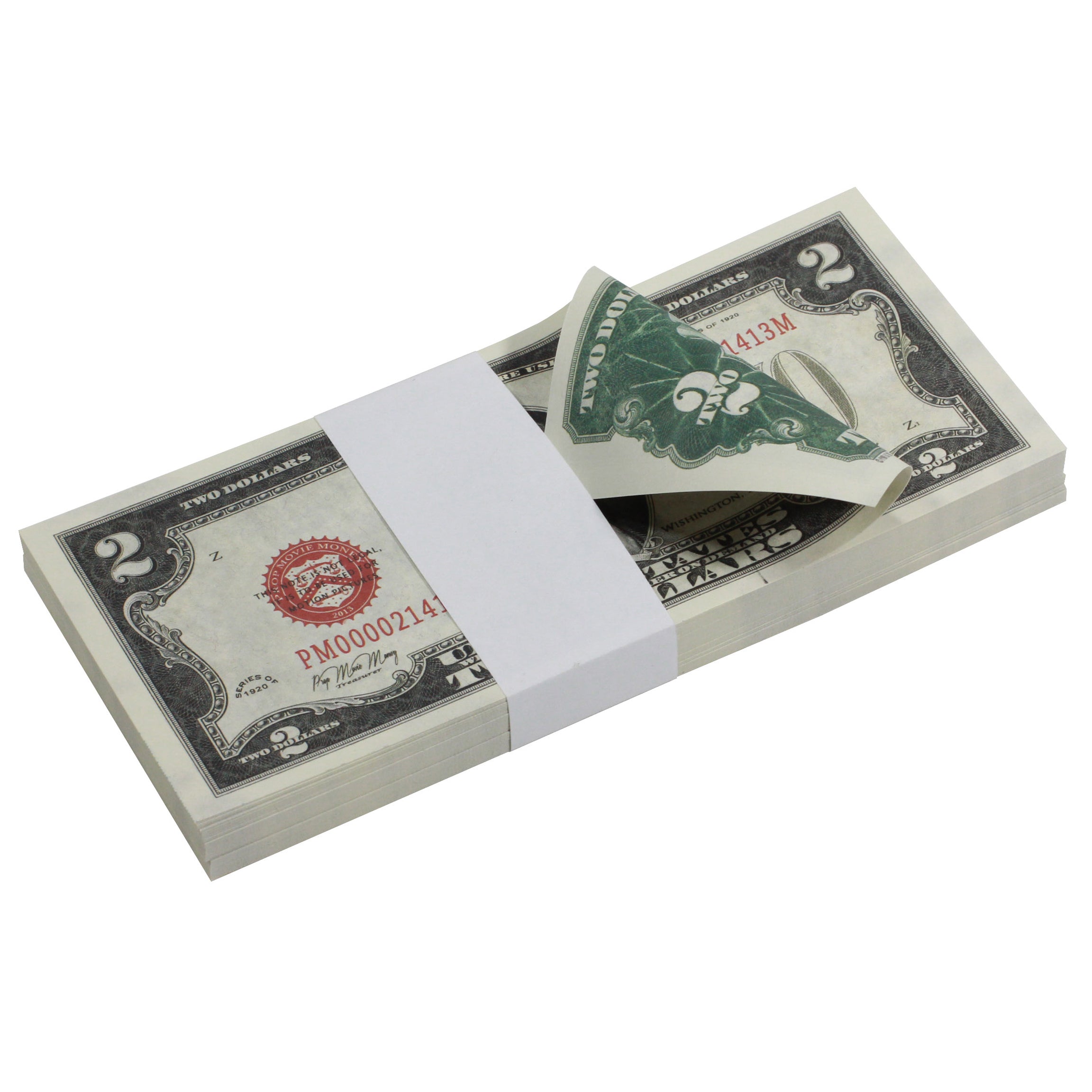 Series 1920s Vintage $2 Full Print Prop Money Stack - Prop Movie Money