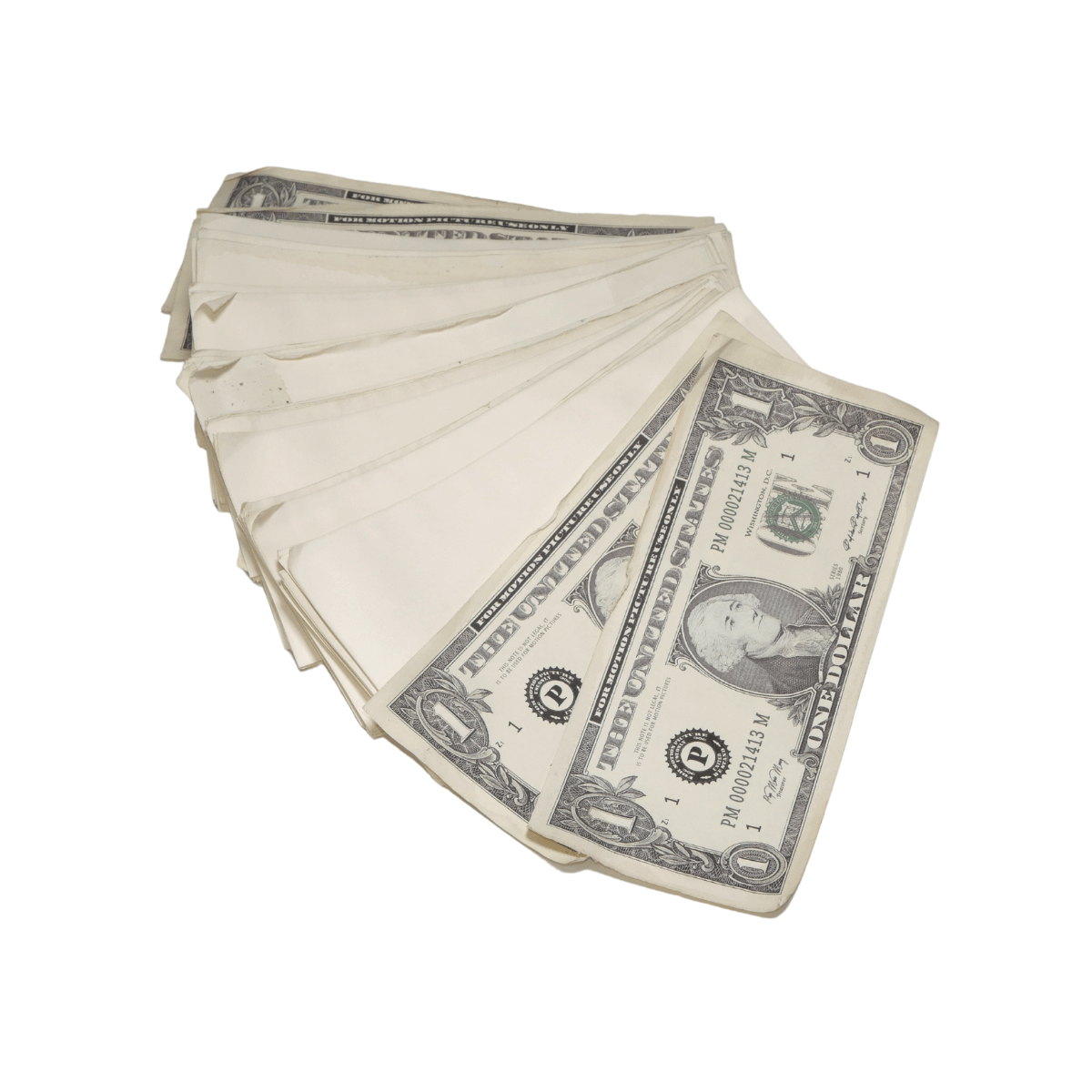 1980 Series $100 Aged Blank Filler Fat Fold - Prop Movie Money