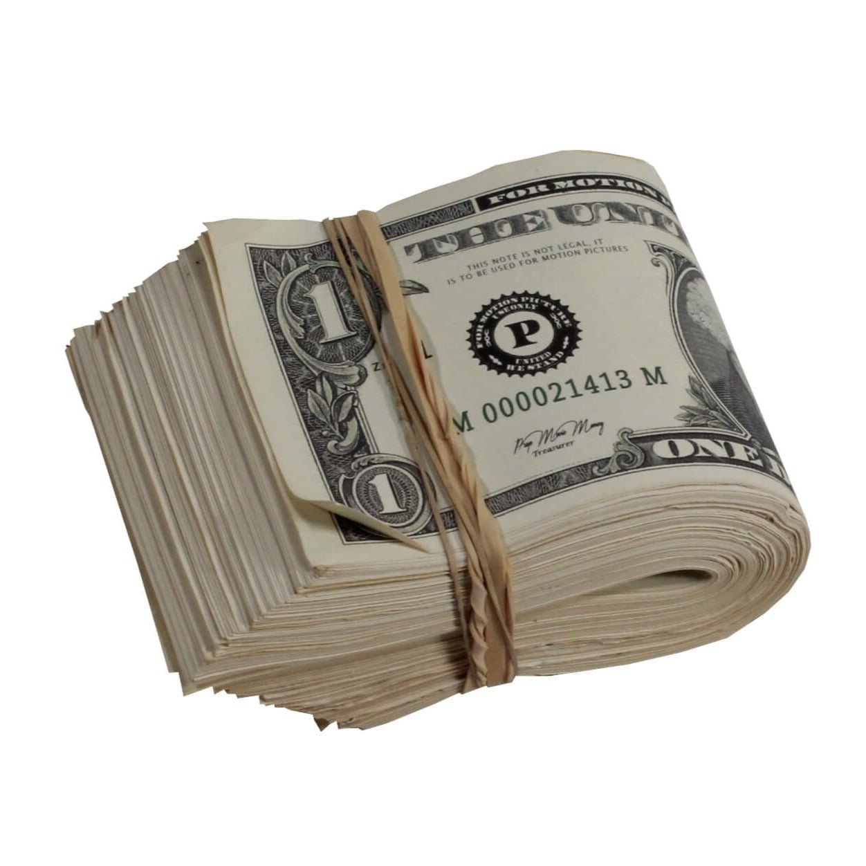 1980 Series $100 Aged Blank Filler Fat Fold - Prop Movie Money