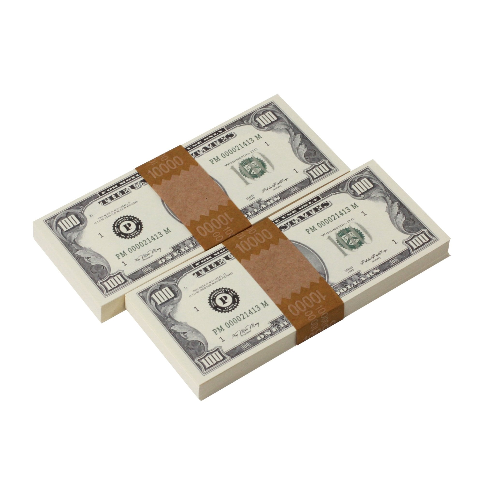 1980 Series $100s $20,000 Full Print Package - Prop Movie Money