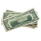 1980 Series $20 Aged $2,000 Full Print Prop Money Stack - Prop Movie Money