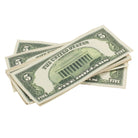 1980 Series $5 Aged $500 Full Print Prop Money Stack - Prop Movie Money