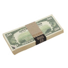 1980 Series $50s Aged $5,000 Full Print Prop Money Stack - Prop Movie Money