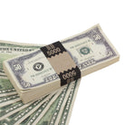 1980 Series $50s Aged $5,000 Full Print Prop Money Stack - Prop Movie Money