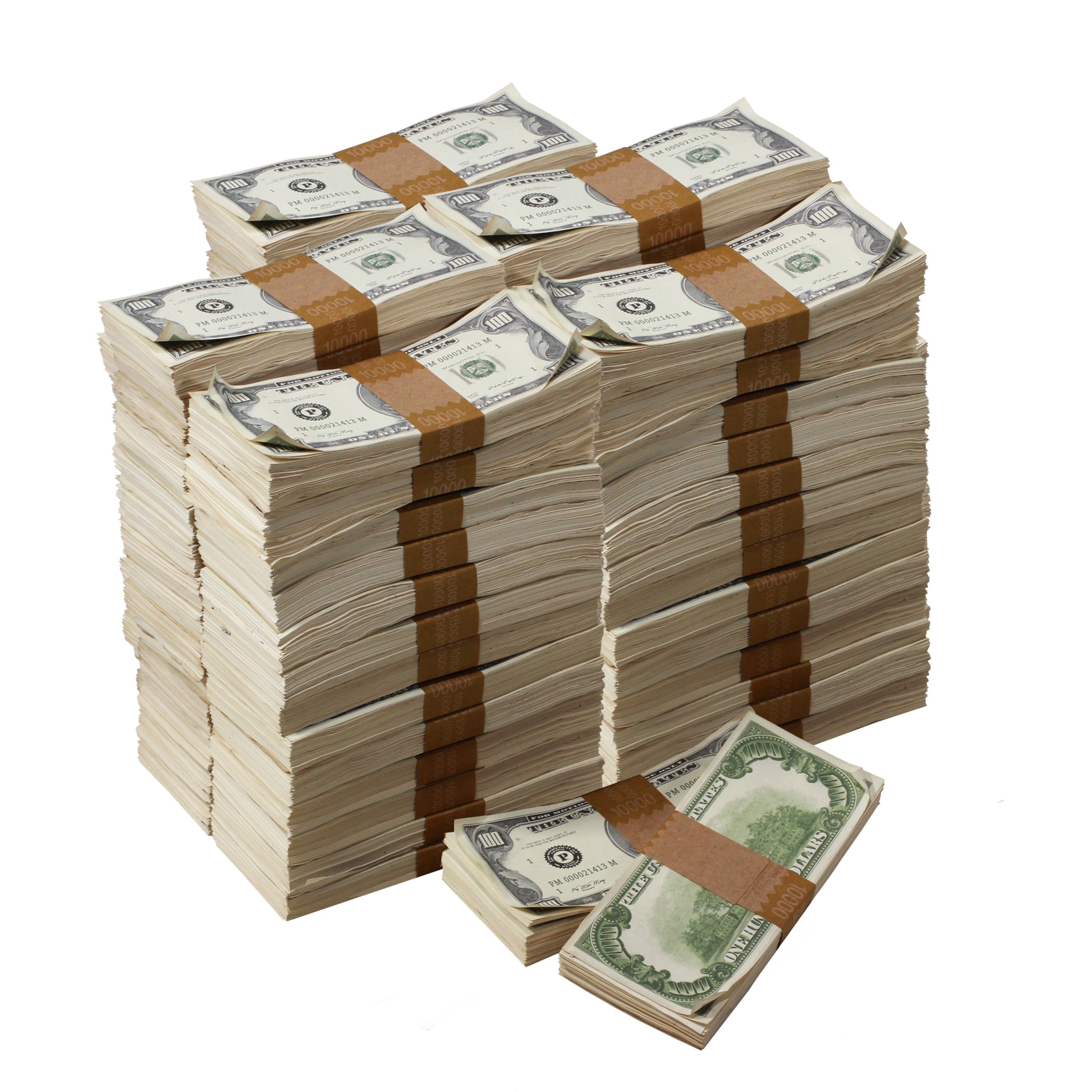 1980s Series $100s Aged $500,000 Full Print Package - Prop Movie Money