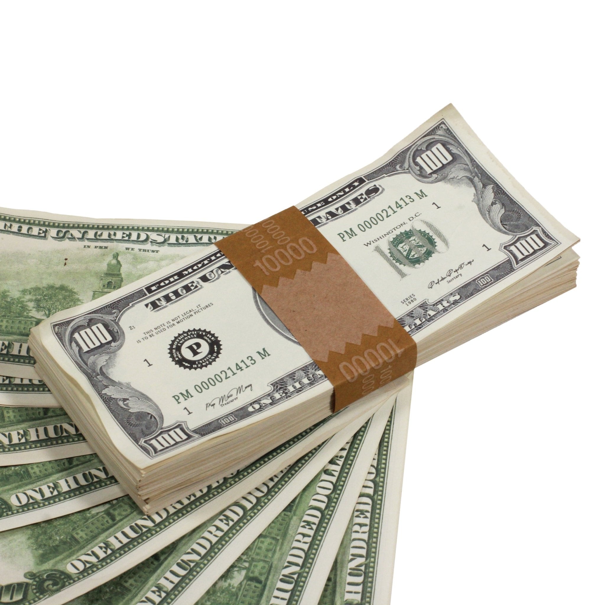 1980s Series $100s Aged $100,000 Full Print Package - Prop Movie Money