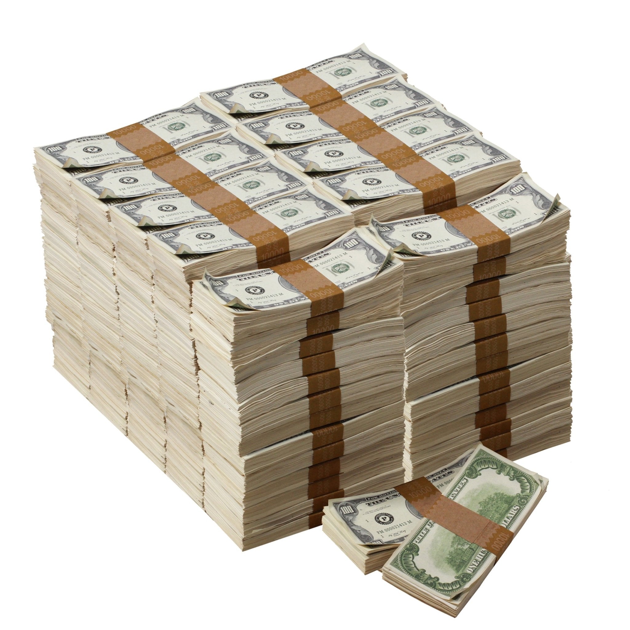 1980s Series $100s Aged $1,000,000 Full Print Package - Prop Movie Money