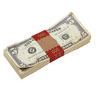 1980 Series $5 Aged $500 Full Print Prop Money Stack - Prop Movie Money