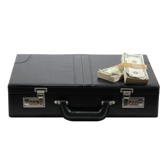 Series 1980s $500,000 Aged Full Print Briefcase - Prop Movie Money
