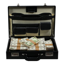 Load image into Gallery viewer, Series 1980s $500,000 Aged Full Print Briefcase - Prop Movie Money
