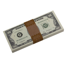Load image into Gallery viewer, Series 1980s $100 Full Print Prop Money Stack - Prop Movie Money