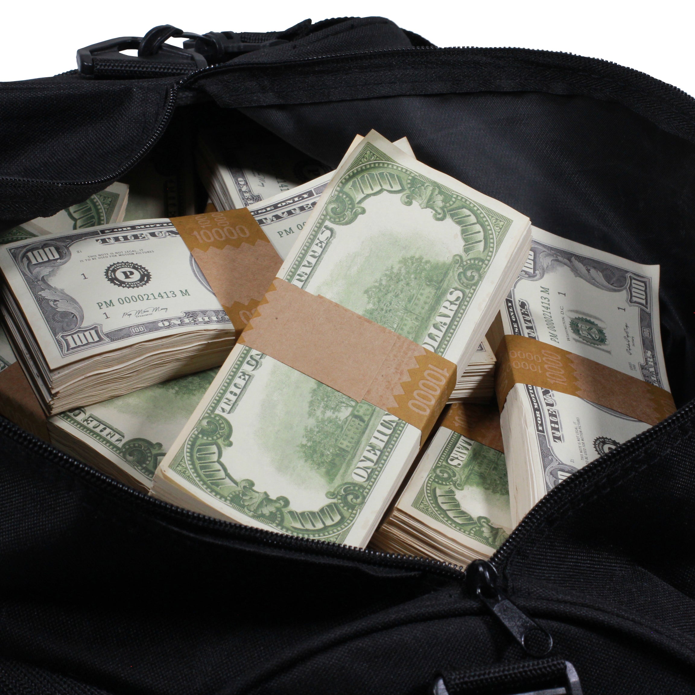 1980 Series $500,000 Aged Full Print Duffel Bag - Prop Movie Money