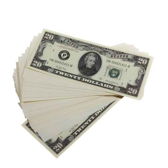 Series 1980s Mix $18,500 Blank Filler Prop Money Package - Prop Movie Money