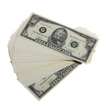 Load image into Gallery viewer, Series 1980s $50s Blank Filler $5,000 Prop Money Stack - Prop Movie Money