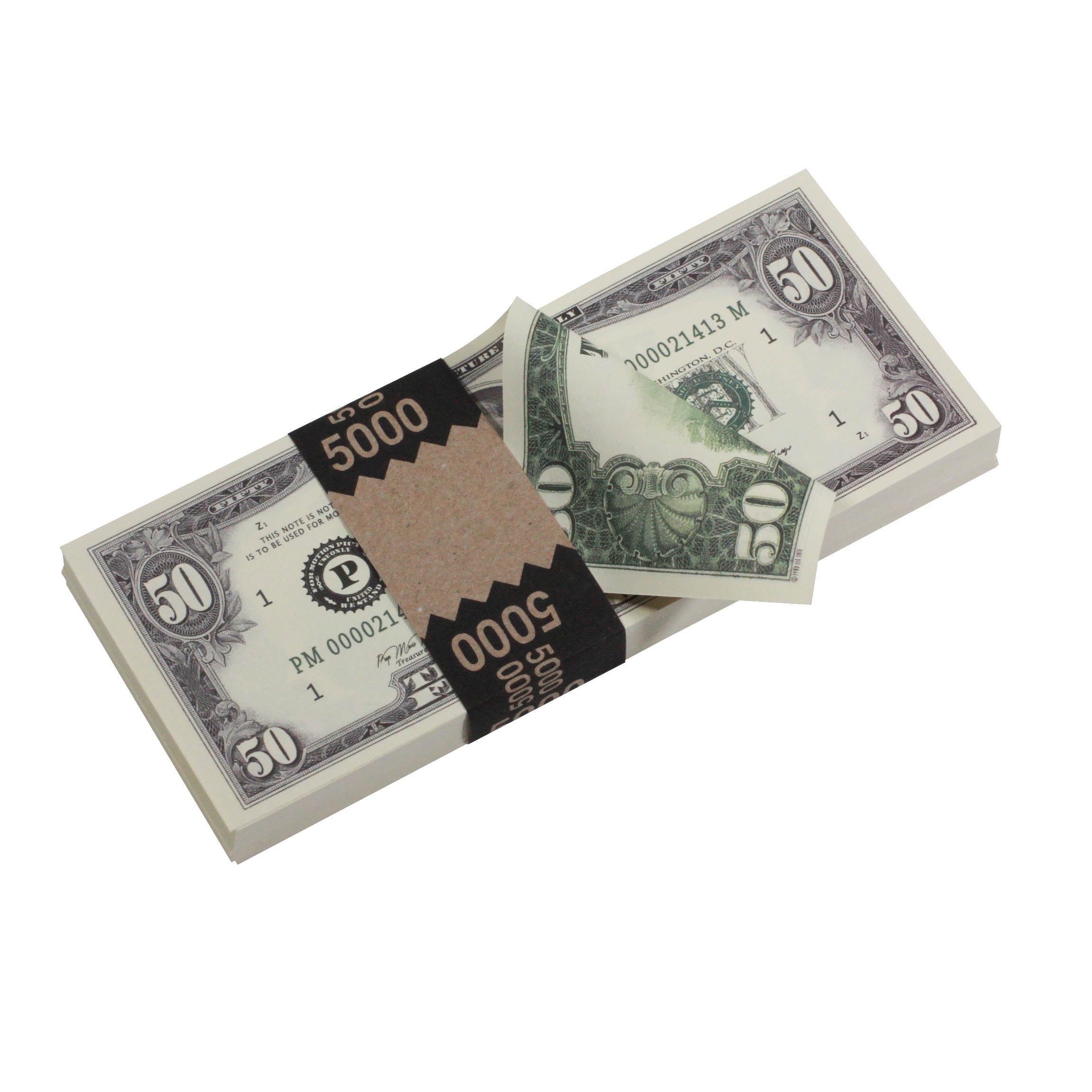 1980 Series $50 Full Print Prop Money Stack - Prop Movie Money