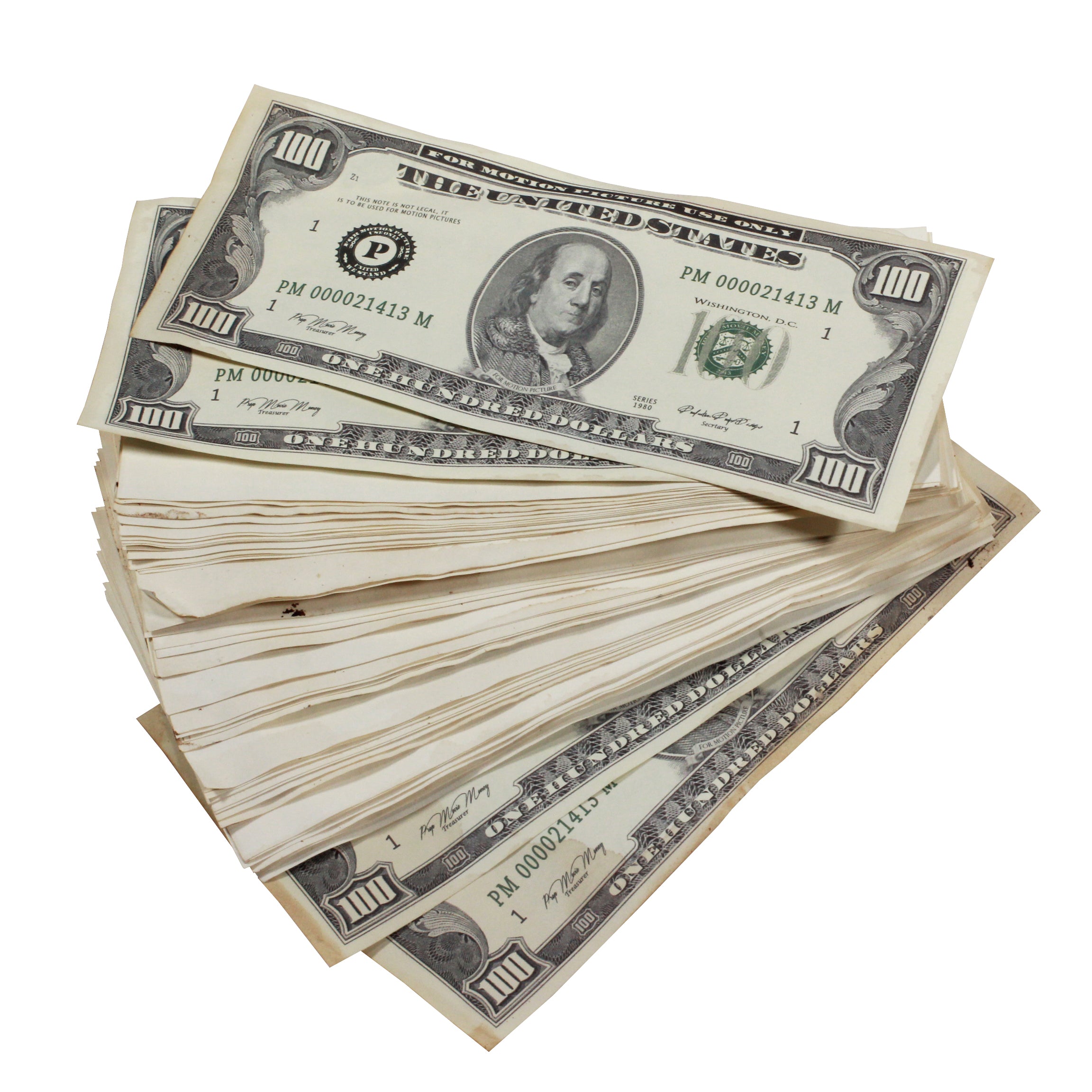 1980s Series $500,000 Aged Blank Filler Briefcase - Prop Movie Money