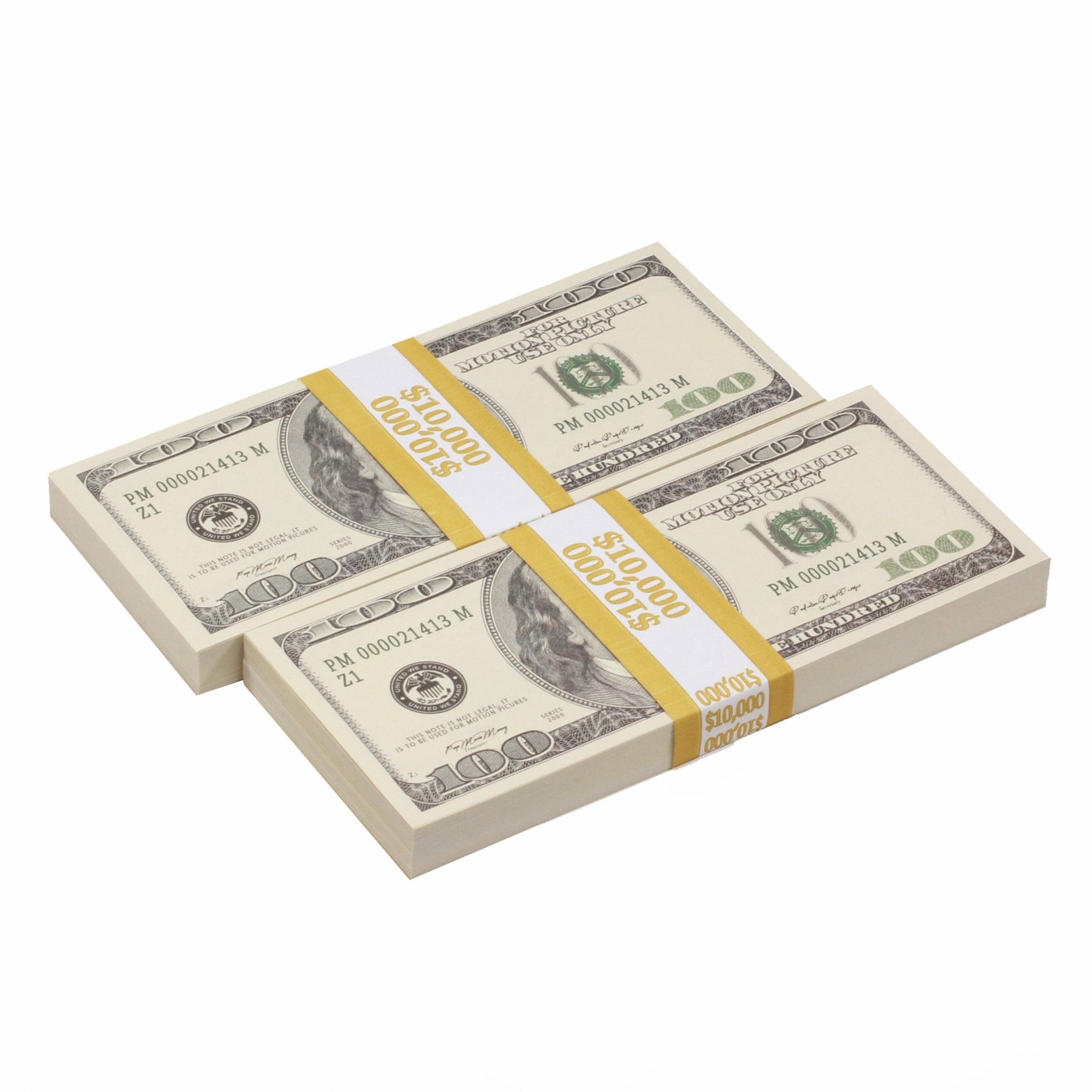 2000 Series $100s $20,000 Full Print Prop Money Package - Prop Movie Money