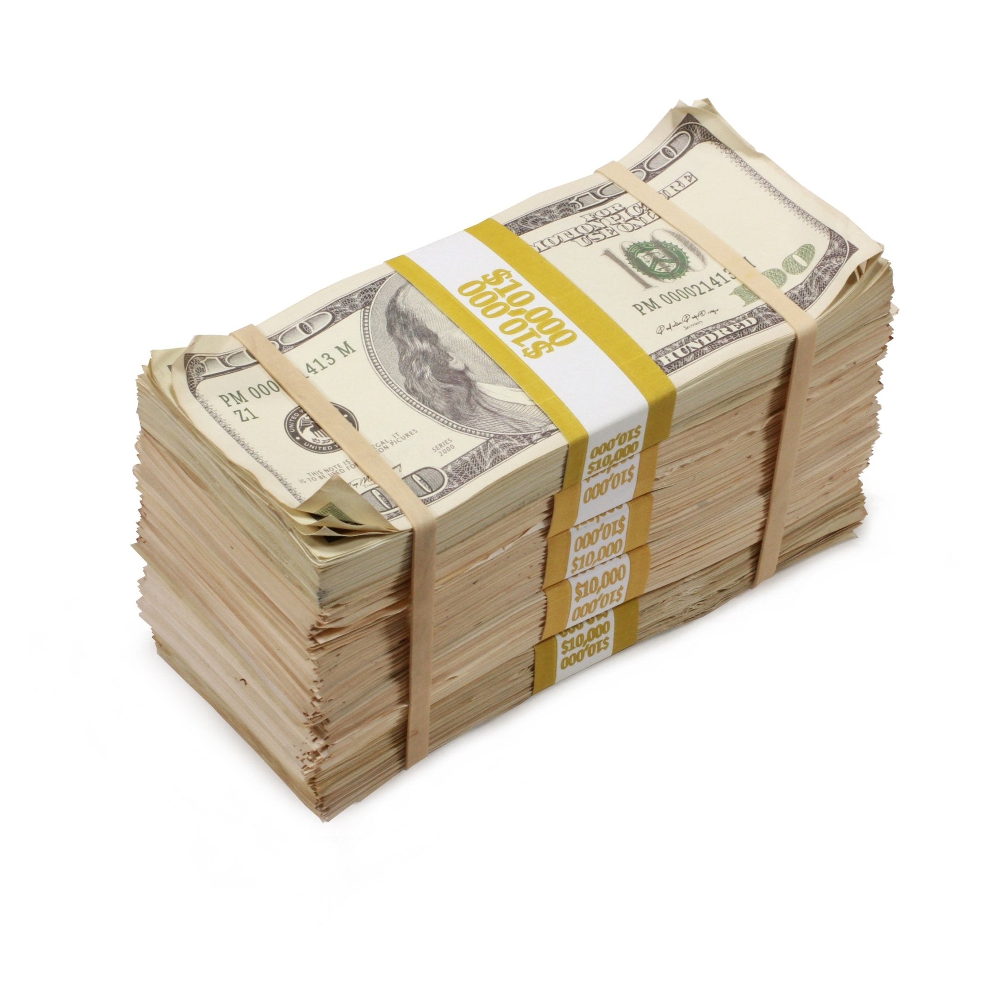 2000 Series $100s Aged $50,000 Blank Filler Prop Money Package - Prop Movie Money