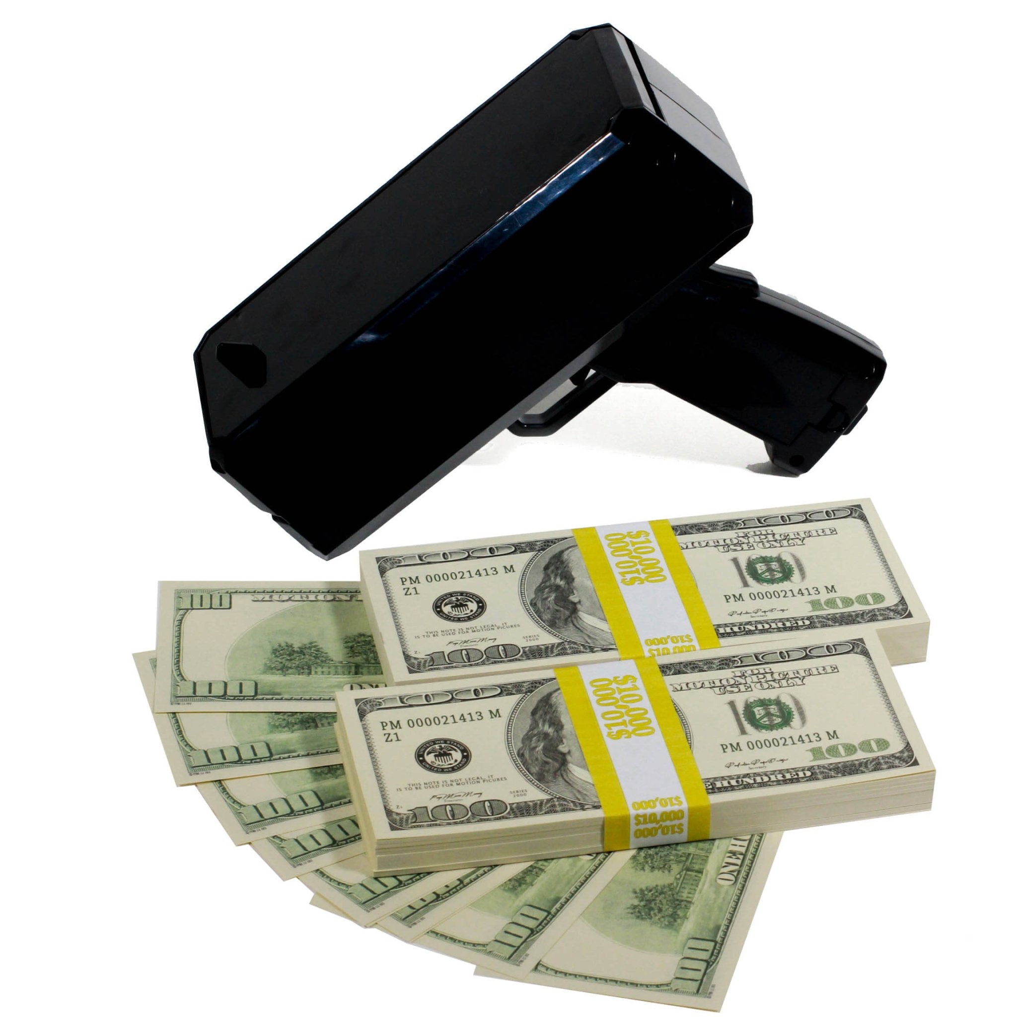 2000 Series $20,000 Full Print Stacks with Money Gun - Prop Movie Money