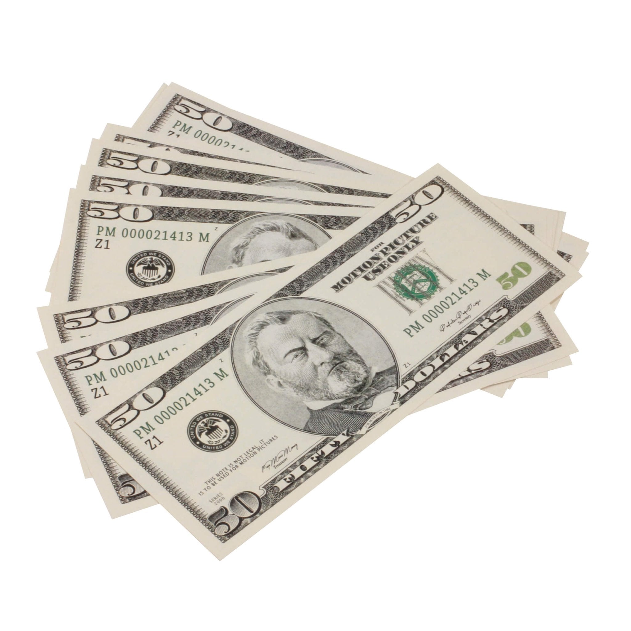 2000 Series $25,000 Full Print Fold Bundle - Prop Movie Money