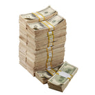 2000 Series $250,000 Aged Full Print Stacks with Money Bag - Prop Movie Money