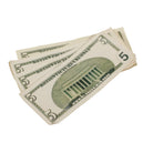 2000 Series $5 Aged $5,000 Full Print Prop Money Stack - Prop Movie Money