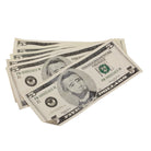 2000 Series $5 Aged $5,000 Full Print Prop Money Stack - Prop Movie Money