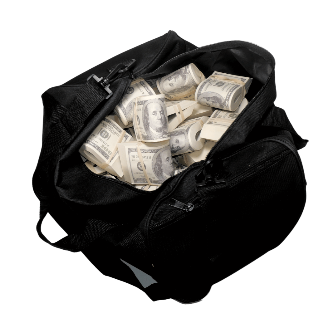 2000 Series $500,000 Full Print Fold Duffel Bag - Prop Movie Money