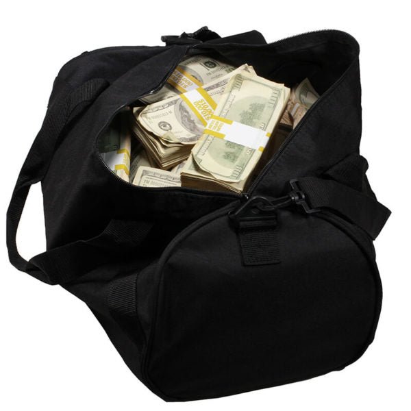 2000 Series $500,000 Aged Full Print Duffel Bag - Prop Movie Money