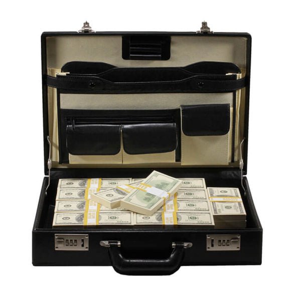 2000 Series $500,000 Blank Filler Prop Money Briefcase - Prop Movie Money