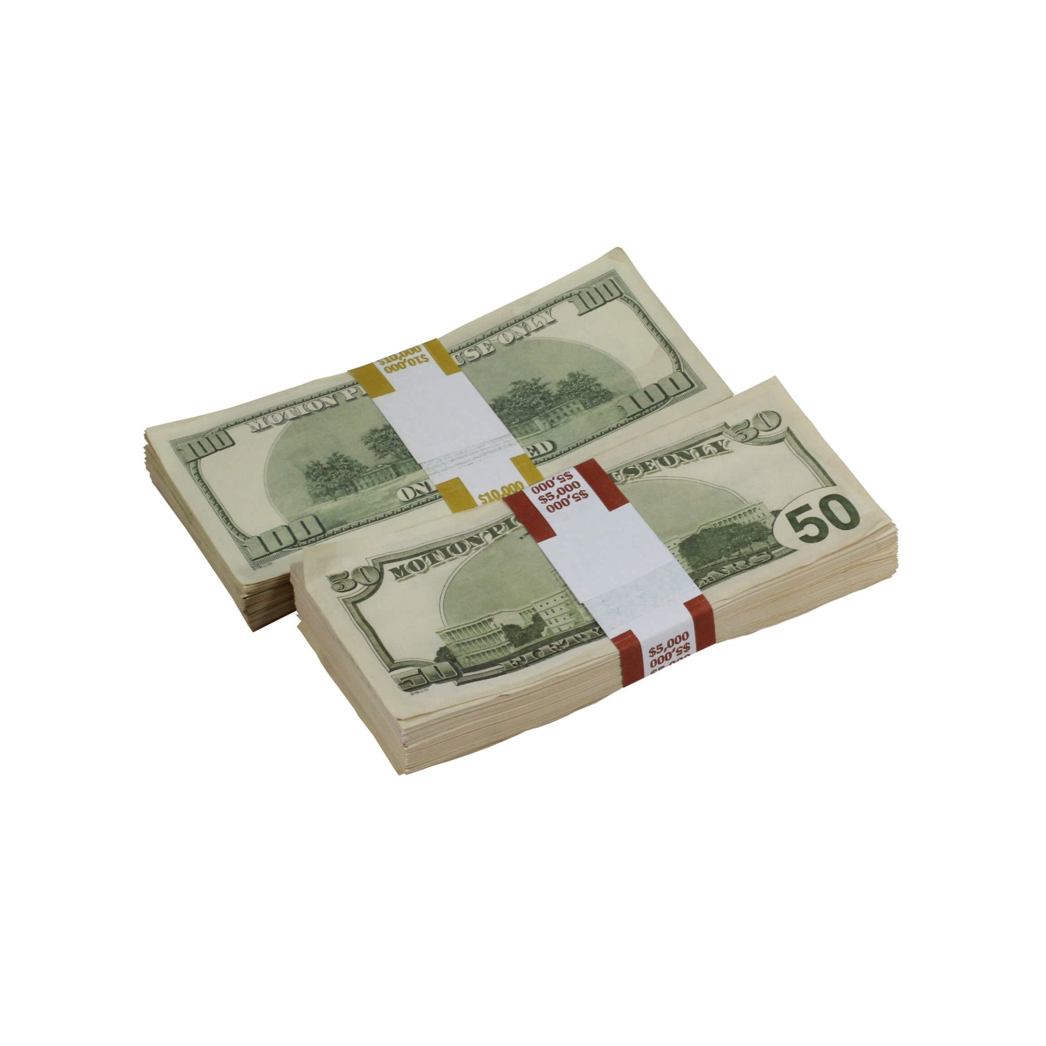 2000 Series Mix $15,000 Aged Full Print Prop Money Bundle - Prop Movie Money