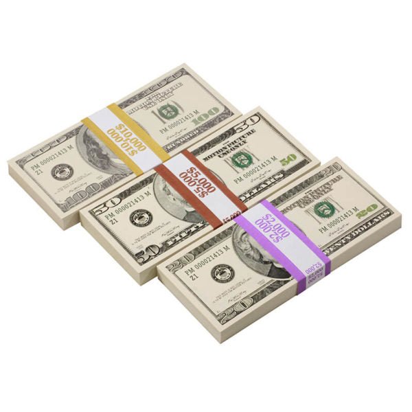 2000 Series Mix $17,000 Blank Filler Prop Money Bundle - Prop Movie Money