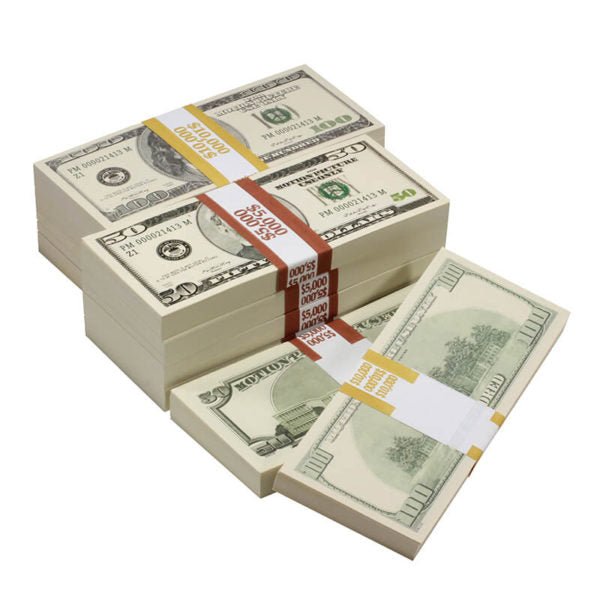 2000 Series Mix $75,000 Full Print Prop Money Bundle - Prop Movie Money