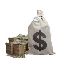 Load image into Gallery viewer, 2000 Series $250,000 Aged Blank Filler Stacks with Money Bag - Prop Movie Money